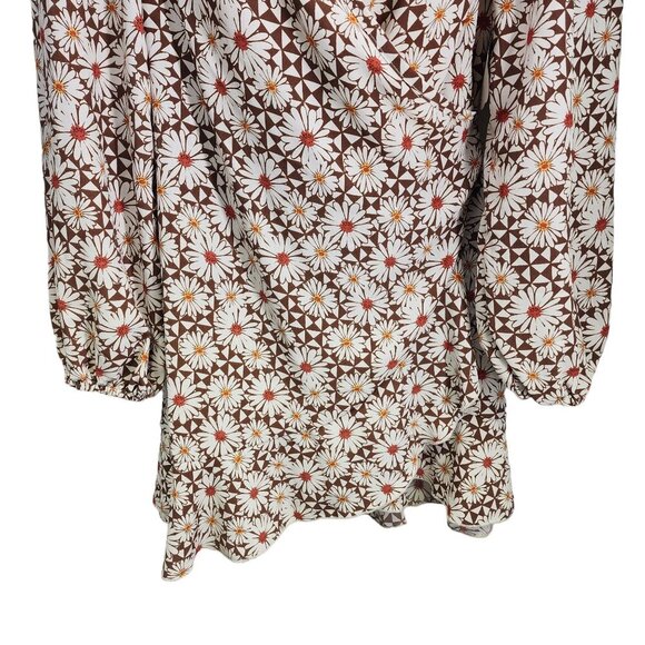 Altar'd State Mini Dress Daisy Floral Romantic Wrap Ruffle Women's Size S NEW - Picture 4 of 11